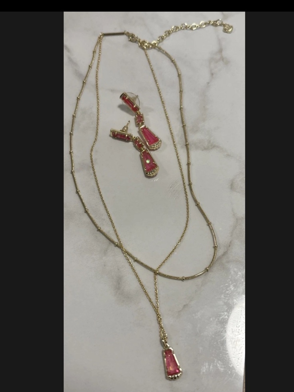 Kendra Scott Set Gold Plated Multi-Strand Necklace & Earrings